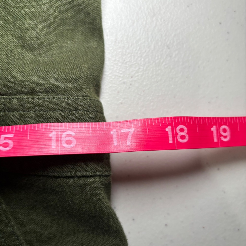 Banana Republic Olive Green Linen Blend Utility Romper Large Petite LP - Picture 9 of 12